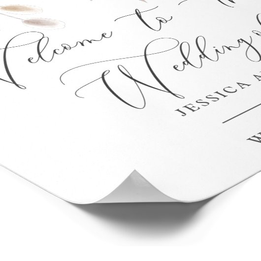 Moderner Designer Dusty Rose Blush Wedding Poster (Ecke)