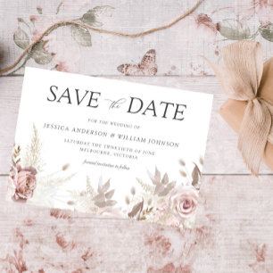 Moderner Designer Dusty Rose Blush Wedding Save The Date