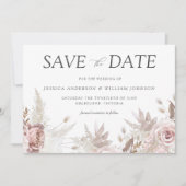 Moderner Designer Dusty Rose Blush Wedding Save The Date (Vorderseite)