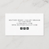 Moderner Designer für Blumen und Weinreben Visitenkarte (Rückseite)