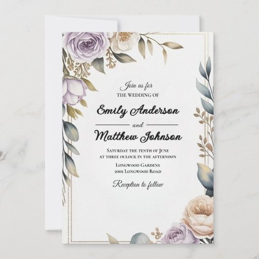 Moderner Designer für Lila Rose - Einladung für Ho (Vorderseite)