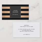 Moderner Designer für Schwarz und Kupfer Visitenkarte (Vorne/Hinten)