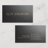 Moderner Designer Minimaler Schwarz & Gold Embosse Visitenkarte (Vorne/Hinten)