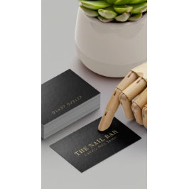 Moderner Designer Minimaler Schwarz & Gold Embosse Visitenkarte