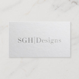 Moderner Designer Minimaler weißer Silber Embossed Visitenkarte