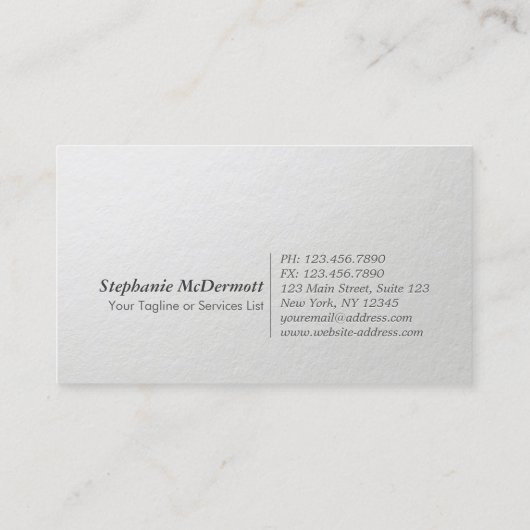 Moderner Designer Minimaler weißer und goldener Te Visitenkarte (Rückseite)