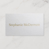 Moderner Designer Minimaler weißer und goldener Te Visitenkarte (Vorderseite)