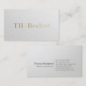 Moderner Designer Minimaler weißer und goldener Te Visitenkarte (Vorne/Hinten)