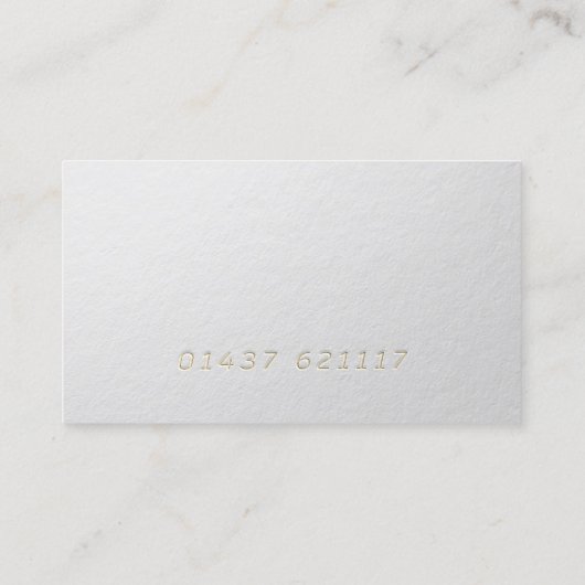 Moderner Designer Minimaler weißer und goldener Te Visitenkarte (Rückseite)