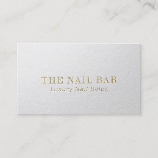 Moderner Designer Minimaler weißer und goldener Te Visitenkarte (Vorderseite)