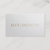 Moderner Designer Minimaler weißer und goldener Te Visitenkarte (Vorderseite)