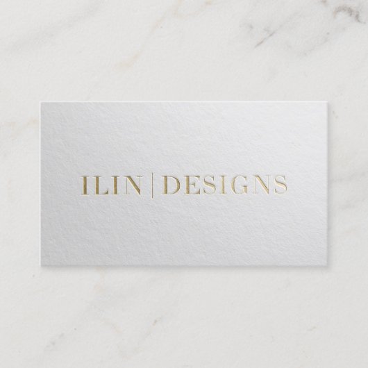 Moderner Designer Minimaler weißer und goldener Te Visitenkarte (Vorderseite)