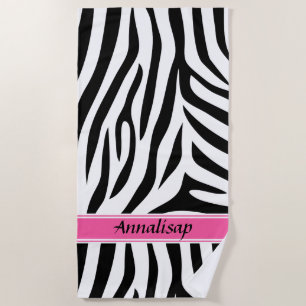 Moderner Designer personalisierter Zebrastreifen D Strandtuch