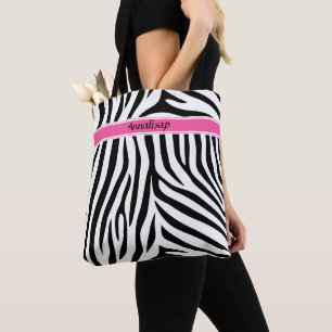 Moderner Designer personalisierter Zebrastreifen D Tasche