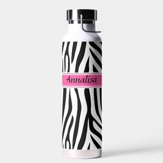 Moderner Designer personalisierter Zebrastreifen D Trinkflasche (Links)