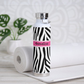 Moderner Designer personalisierter Zebrastreifen D Trinkflasche