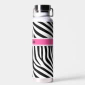 Moderner Designer personalisierter Zebrastreifen D Trinkflasche (Rückseite)