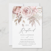 Moderner Designer Rose Blush Hochzeitsempfang Einladung (Vorderseite)