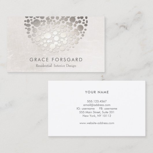 Moderner Designerdesigner Silver und Gray Visitenkarte (Vorne/Hinten)