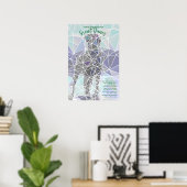 Moderner Deutsche-Dogge-Plakat grün Poster (Heimbüro)