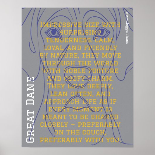 Moderner Deutsche-Dogge-Plakat grün Poster (Vorne)