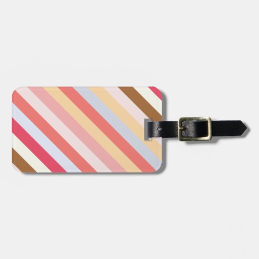Moderner Diagonal Candy Strip Personalisiert Gepäckanhänger (Vorderseite horizontal)