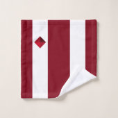 Moderner Diamant auf bordeauxrot und weiß gestreif Badhandtuch Set (Waschlappen)