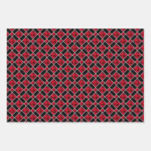 Moderner Diamant in Schwarz und Rot Geschenkpapier Set (Vorderseite)