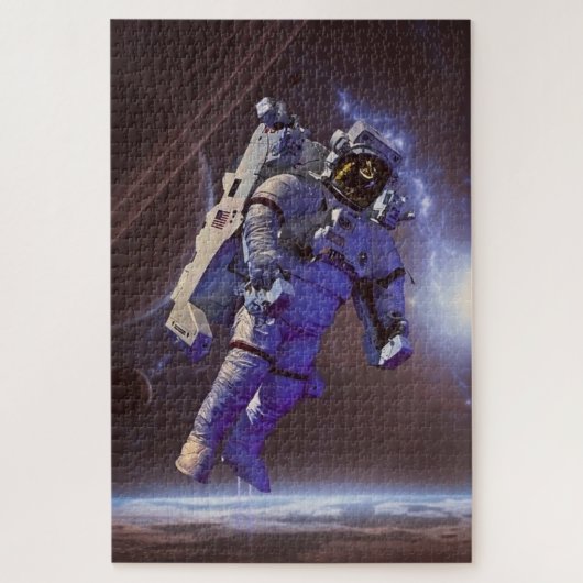 Moderner digitaler Astronautenraum Puzzle (Vertikal)