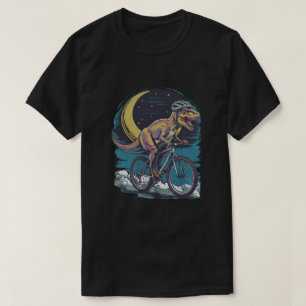 Moderner Dinosaurier auf einem Fahrrad im Himmel m T-Shirt