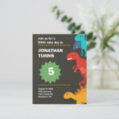 Moderner Dinosaurier-Kindergeburtstag (Stehend Vorderseite)