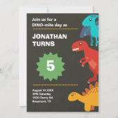 Moderner Dinosaurier-Kindergeburtstag (Vorderseite)