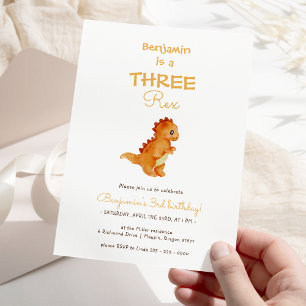 Moderner Dinosaurier Minimalistisch Drei Rex 3. Ge Einladung