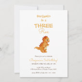 Moderner Dinosaurier Minimalistisch Drei Rex 3. Ge Einladung (Vorderseite)