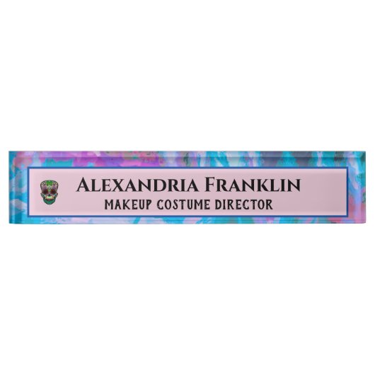 Moderner Direktor Führungskraft Rosa Abstrakte Far Namensplakette (Vorderseite)