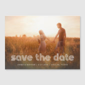 Moderner Disco-Text | FOTO SAVE THE DATE Magneteinladung (Vorderseite)
