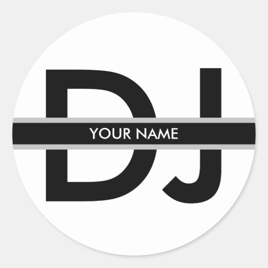 Moderner DJ-Aufkleber Runder Aufkleber (Vorderseite)