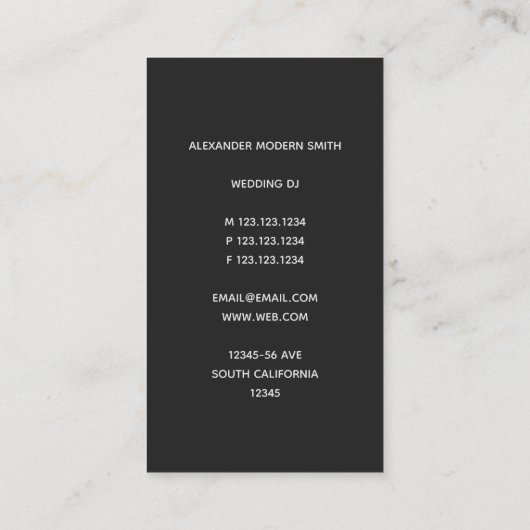 Moderner DJ-Controller - Gold-Imitat-Grenze Visitenkarte (Rückseite)