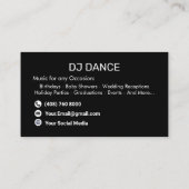 Moderner DJ Visitenkarte (Rückseite)
