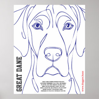 Moderner Dogge-Plakat grün Poster