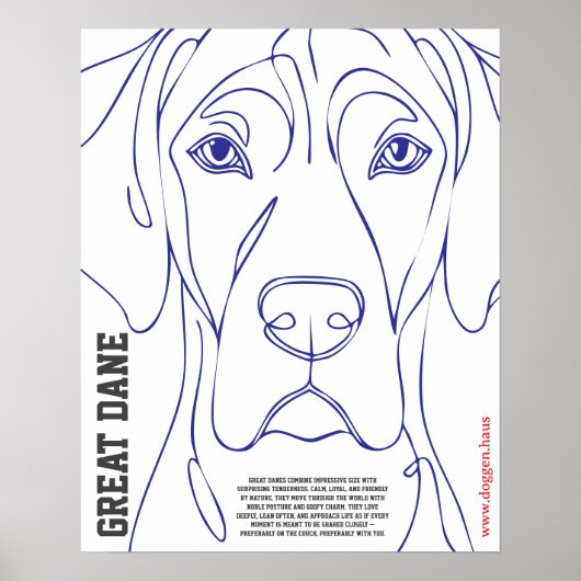 Moderner Dogge-Plakat grün  Poster (Vorne)