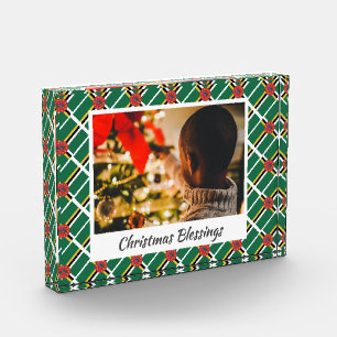 Moderner DOMINICA FLAG Weihnachtsstopp Fotoblock