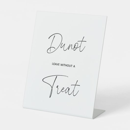 Moderner Donut Verließ ohne eine Leckerei Hochzeit Sockelschild (Vorderseite)