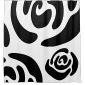 Moderner Doodle 2 Schwarz-Weiß Duschvorhang (Vorderseite)