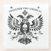 Moderner Doppelkopfadler Glasuntersetzer (Vorderseite)