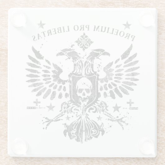 Moderner Doppelkopfadler Glasuntersetzer (Rückseite)