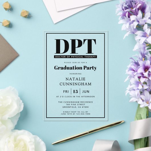 Moderner DPT Arzt für Physikalische Therapie Absch Acryleinladungen (In Situ (Hochzeit))