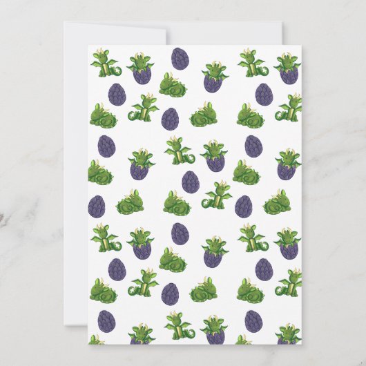 Moderner Drache, der er oder sie Geschlecht zeigt, Einladung (Rückseite)