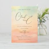 Moderner Dream Sunset on Cloud 9 Brautparty Einladung (Stehend Vorderseite)