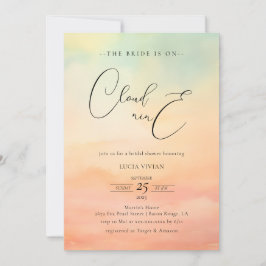 Moderner Dream Sunset on Cloud 9 Brautparty Einladung